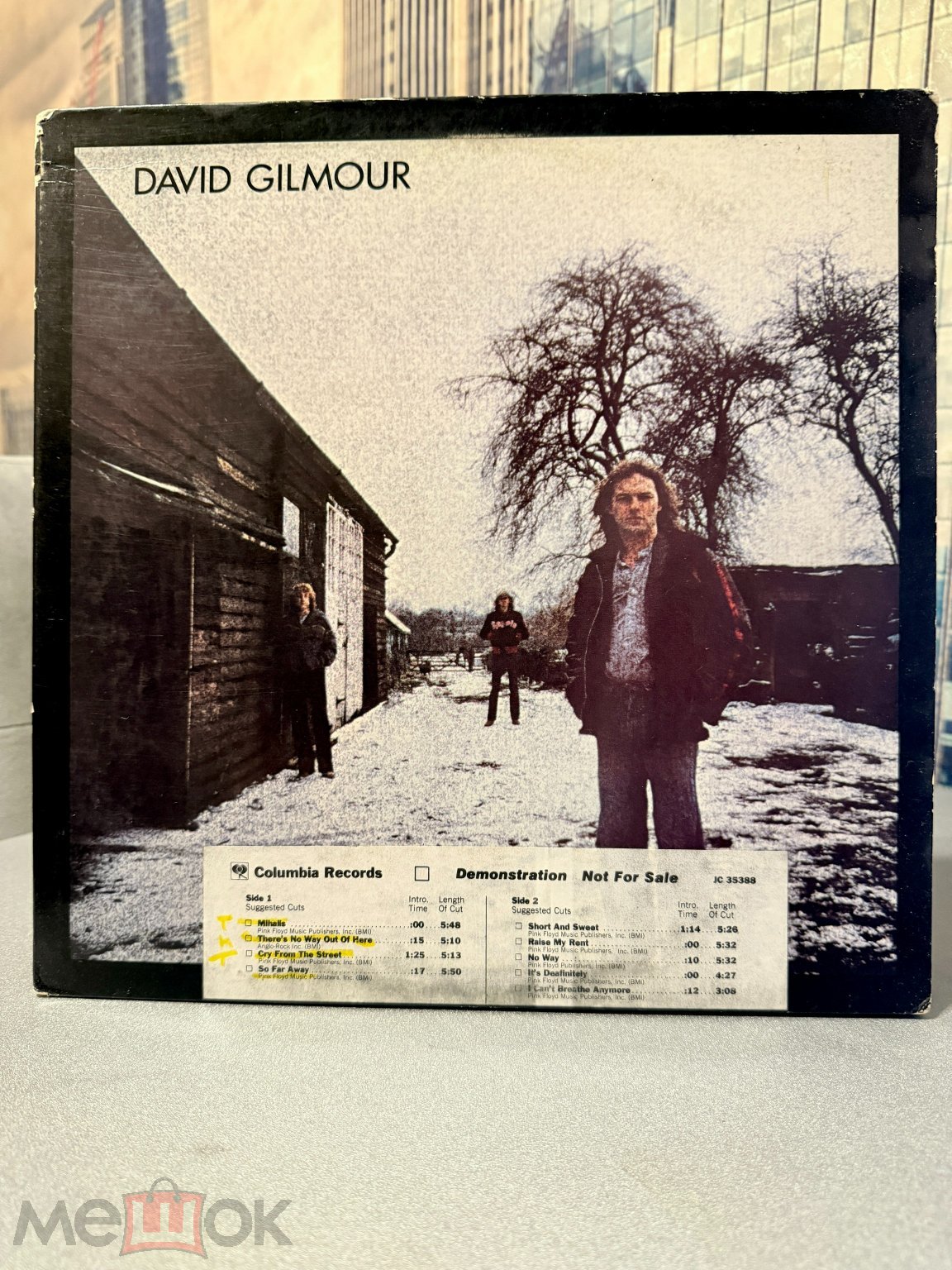Обложка: LP David Gilmour (Pink Floyd) 1978 US original Promo